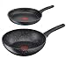 Produktbild Tefal C63610 Everest Pfannenset Induktion- hohe Wokpfanne mit Deckel 28cm, Pfanne 24 cm, Edelstahl, Spülmaschinenfest, Antihaft-beschichtet