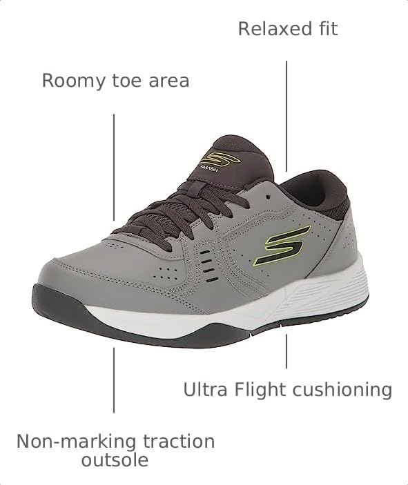 Image of Skechers Unisex Adult Viper Court Smash - Athletic Indoor Outdoor Pickleball Shoes | Relaxed Fit Sneakers