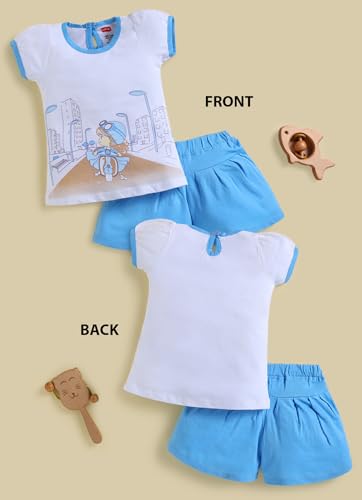 Image of LuvLap Baby Girls Regular Fit 100% Cotton Half Sleeves Girls Top CoSet Pack of 3