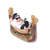 Borussia Mönchengladbach Gartenzwerg „Hängematte“ | Offizieller Fanartikel Fohlenshop | Gartenfigur mit Vereinslogo | Für Garten, Balkon & Terrasse | 21 x 13 cm