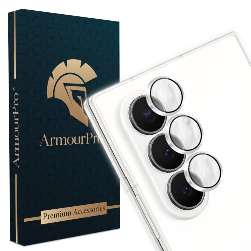 Image of ArmourPro Camera Lens Tempered Glass for Samsung Galaxy Z Fold 8 Ultra Tough HD Individual Aluminum Alloy Rings 9H Camera Cover, Scratch-Resistant,Camera Lens Protection| Silver, 1 Pack