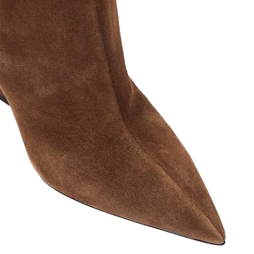 Women's Pointed Toe Wedge Heel Boots Knee High Slope Heel Pull On Boots Fashion Commuter Tall Boots4