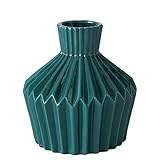 Moderne Deko Kermik Vase petrol H15cm D15cm