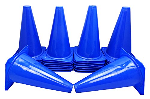 Bluedot Trading (30-Pack) 9-Inch Tall Cones For Speed & Agility Sports Equipment Cones For Soccer, Football, Track, Basketball, And Traffic Safety, Blue #TOP1