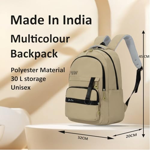Image of Tinytot 30 Litre Japanese Korean Style School Bag Water-Resistant Laptop & Travel Backpack - Unisex Large 18 Inches Multipurpose Student Backpack for Boys & Girls, Men & Women