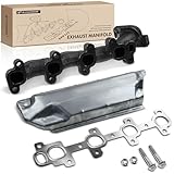 A-Premium Left Exhaust Manifold W/Gasket & Bolts & Nuts & Heat Shield [4.7L] Compatible with Dodge, Chrysler & Mitsubishi - Ram 1500 02-07, Durango 00-03 05-07, Dakota 00-07, Raider 06-07, Aspen 07
