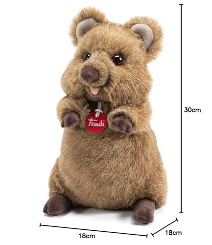 Trudi Quokka Arturo Quokka Mascotte Peluche, Regalo di Natale e Compleanno. | 18x30x18cm Taglia M | Animali Esotici Tropicali | Modello 27145