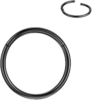 316L Surgical Steel Hypoallergenic Hinged Nose Ring Hoop for Women & Men