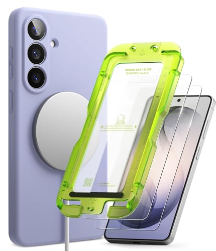 Coque Samsung S26 Plus Ringke en silicone lavande avec verre trempé MagSafe