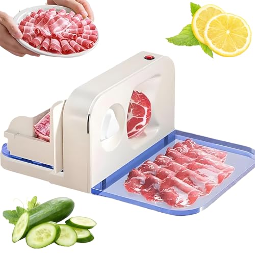 Meat Slicer for Home, 150W Multifunctional Foldable Electric Meat Slicer with Blade Diameter 165mm, Adjustable Thickness 1-15mm,Food Slicer for Beef Pork Salmon for Home Cooking