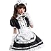 Mimeng Cute Lolite Costume Japanese Classic Anime Akihabara Maid Outfit Coseplay Maid Outfit Dress Set (M, Black+White)