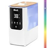 LEVOIT Humidificador para Habitación, Inteligente con Niebla Cálida & Fría a 45h y 40m², Modo Auto, Luz Personalizada, Aromaterapia y Silencioso 26dB para Bebés y plantas,Temporizador, OasisMist 4.5L
