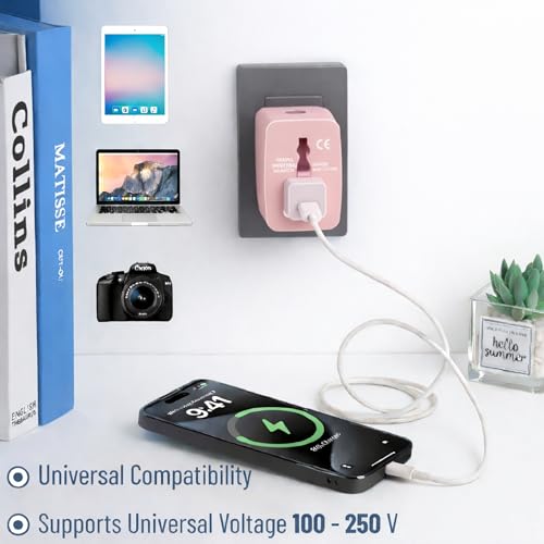 Image of MX Universal Travel Adapter All in One Worldwide Plug Adapter, International Plug Converter for Europe UK USA India, Multi Plug Universal Socket with Surge Protection, International Travel Adapter