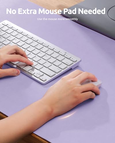 Image of YSAGi Leather Desk Mat, Large Mouse Mat, 60 x 35 cm, Light Purple