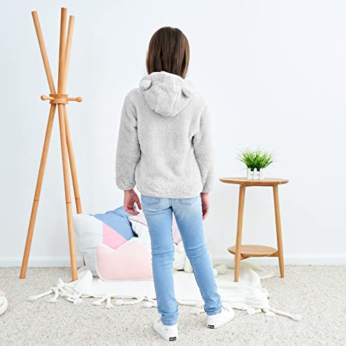 Image of Toddler Girls Boys Fleece Hoody Jacket Zip Up Teddy Coat Warm Winter Outwear