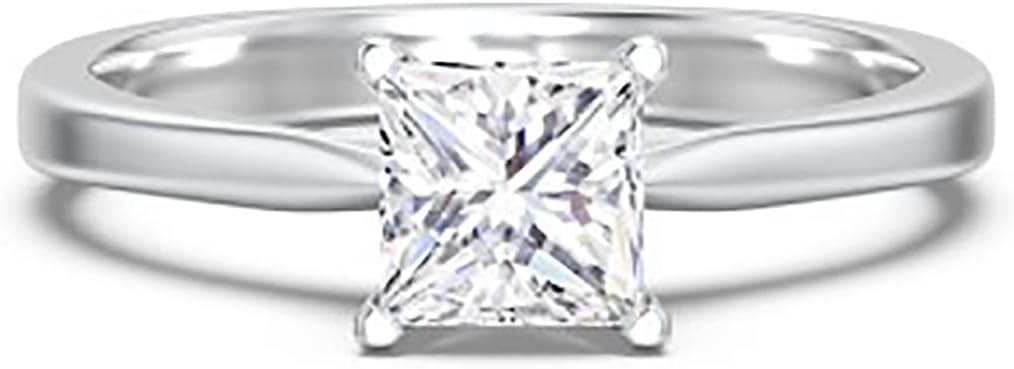 SISGEM 10K 14K 18K Solid Gold Solitaire Engagement Rings for Women,Round/Princess/Oval/Emerald/Pear/Cushion Cut Moissanite Rings Wedding Engagement Anniversary Promise Bridal Bands with Engraved Name