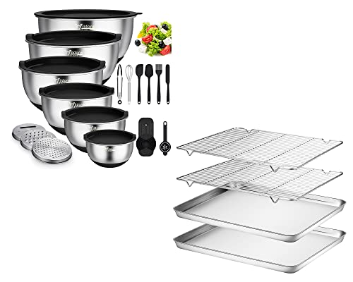 Set de 22 tazones con tapas herméticas y bandejas para hornear miniatura 1