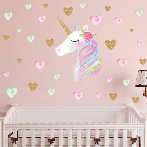 4 Sheets Unicorn Wall Decals Stickers For Girls Room,Large Size Unicorn Wall Sticker Decor For Gilrs Kids Bedroom Birthday Party… #TOP5