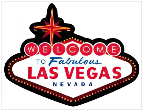 1art1 Las Vegas Logo Las Vegas Poster-Sticker Autocollant 9x9 cm