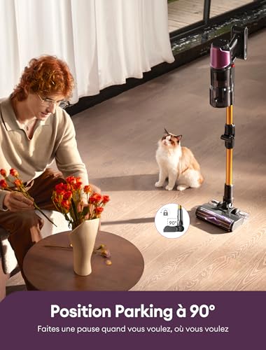 Ultenic U20 Mopper Aspirateur Balai sans Fil, 60kPa, Aspirateur Laveur, Réservoir d'eau 230ml, Technologie GreenEye, Tube Pliable,60min Autonomie, Vidage avec Grattoir à Poussière pour Poils – vue 9