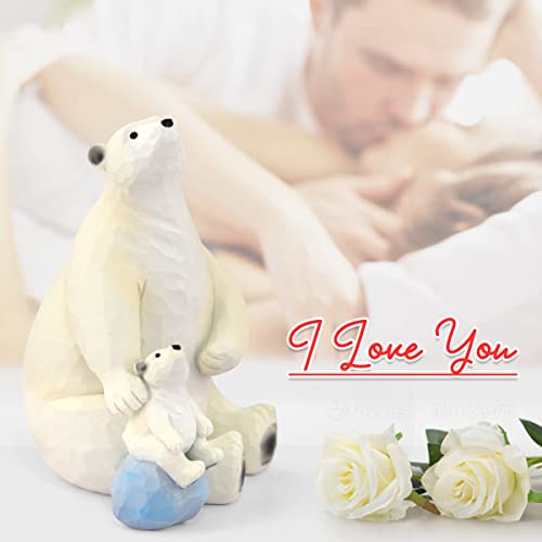 Polar Bear Figurine Statue Sculpted Hand-Painted Birthday Christmas Valentine Day Gifts For Daughter Son Mom Dad Animal Figure Collection Figruine Home Decor #TOP1