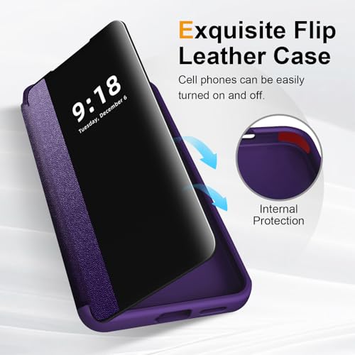 Étui à rabat pour Samsung S20 5G antichoc 360 violet transparent