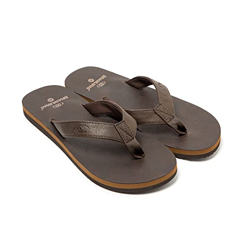 BRASILERAS Tongs Homme Antidérapantes Confortables Chaussures de Plage/Piscine/urbaines Brun 45 EU