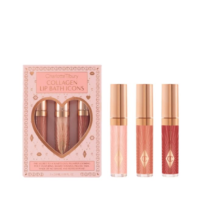 Charlotte Tilbury Mini Collagen Lip Bath Icons Limited Edition 2021, 1 Gram, 3 Count (Pack of 1)