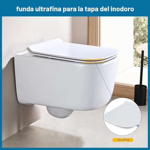 Miniatura 3 de Srewohs Pro Tapa Wc Forma Cuadrado Ultrafino Corto , Asiento De Inodoro Cuadrado Con Cierre Suave Y Liberación Rápida Para Una Fácil Limpieza,Universal Para Inodoros De Forma Cuadrada, 42,5 34.5cm