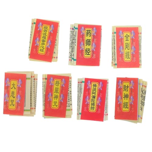 Happyyami 7個 マイクロスクリプト 精神的な装飾 ミニチュア仏教経典 ミニチュア神聖な装飾 ミニチュア宗教装飾品 ミニチュアスピリチュアルオーナメント マイクロ仏教装飾 小さな仏教紙 論文