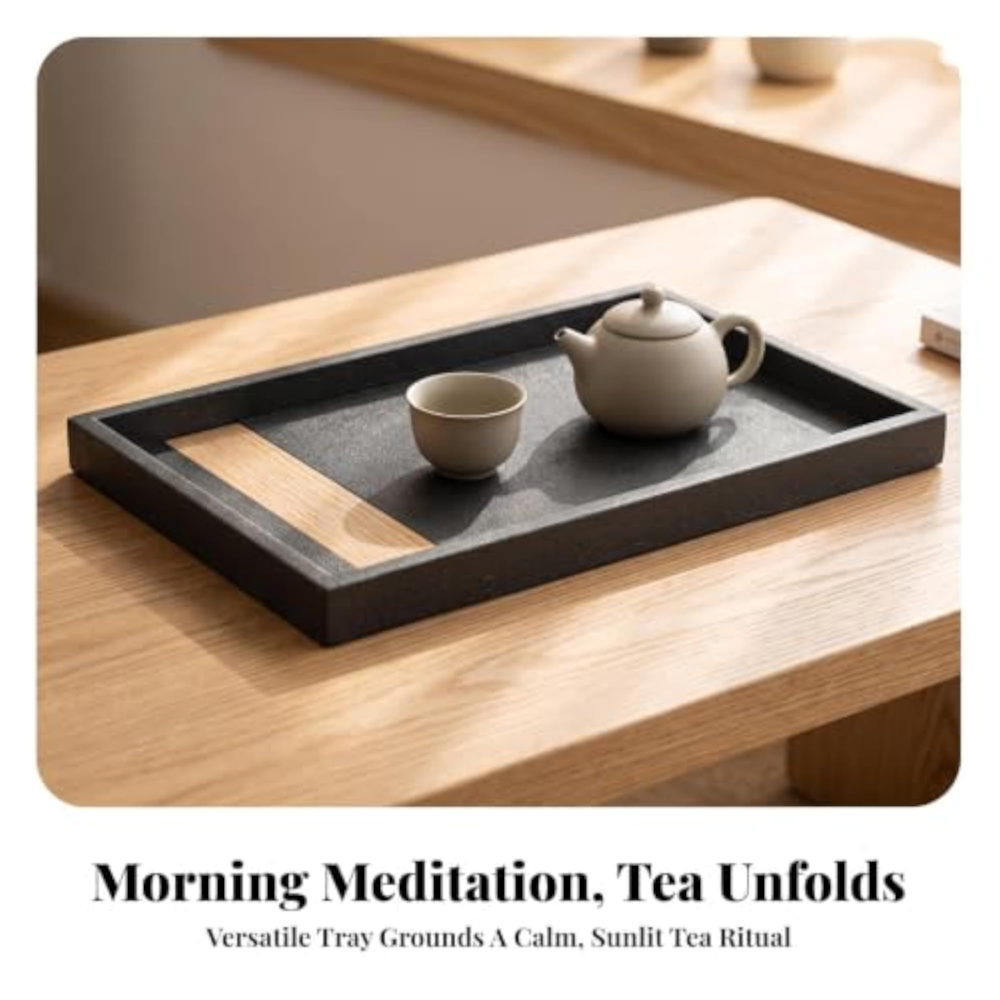 Minimalist Wooden Tray with Raised Rim