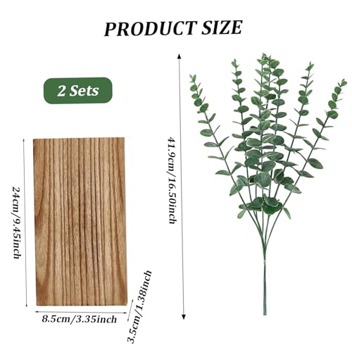 Faux eucalyptus vertical suspendu en bois contre murs vides - 5