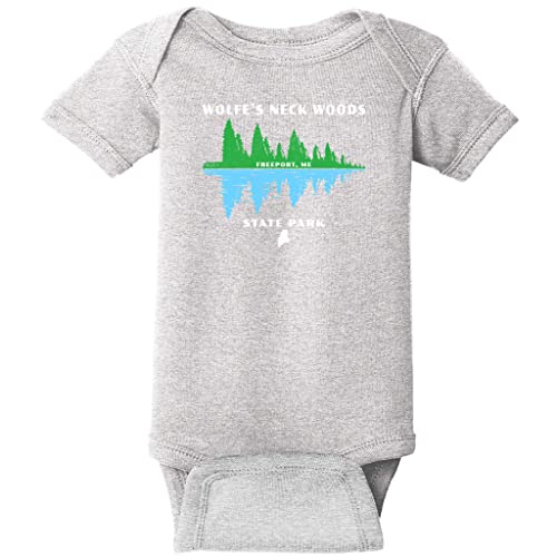 U.S. Custom Tees Wolfe's Neck Woods State Park Baby One Piece 18M Heather
