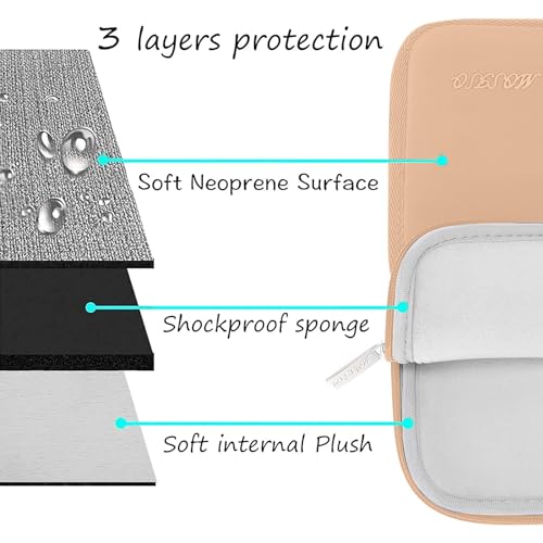 Image of MOSISO Laptop Case 13.3 inch, 13-13.3 inch Laptop Sleeve Bag Compatible with MacBook Air /Pro 13 /Pro 14 M5 M4 M3 M2 M1, HP Dell ASUS Lenovo, Neoprene Computer Sleeve Bag with Small Case, Peach Fuzz