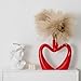 Lvases Red Hollow Ceramic Vases for Home Decor, Love Heart Snuggle Vase Set of 2, Modern Nordic Aesthetic Decorative Vase for Table Centerpiece Wedding Decoration (W 11.8