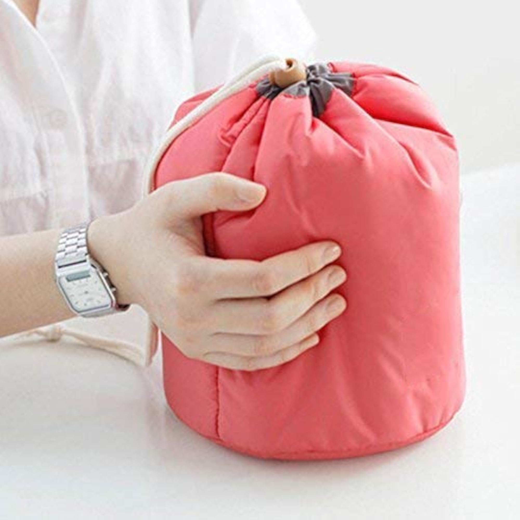 Round Jewelry Pouch Box, Travel Cosmetic Organizer