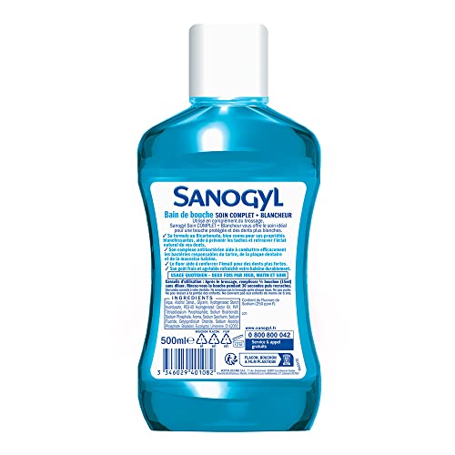 Sanogyl Mundwasser Komplettpflege + Weißer 500 ml – Bild 4