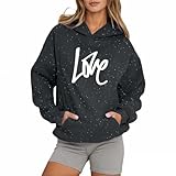 Sweat à capuche adapté au quotidien avec motif étoilé imprimé et éléments scintillants raffinés pour différentes occasions