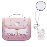 G-Ahora Kitty Makeup Bag with Kitty Cat Compact Mirror, Kitty Cat Cosmetic Bag Portable Travel Cosme
