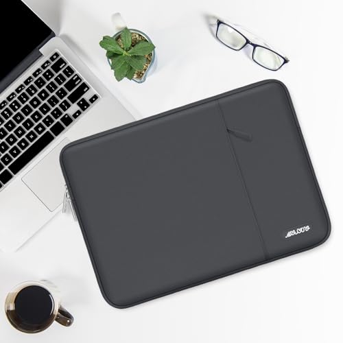 Image of MOSISO Laptop Case 13.3 inch, 13-13.3 inch Laptop Sleeve Compatible with MacBook Air /Pro 13 /Pro 14 M5 M4 M3 M2 M1, HP Dell ASUS Lenovo,Polyester Vertical Computer Sleeve Bag with Pocket, Dawn Gray