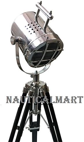 NauticalMart Royal Nautical Chrome Finish Adjustable Tripod Floor Lamp
