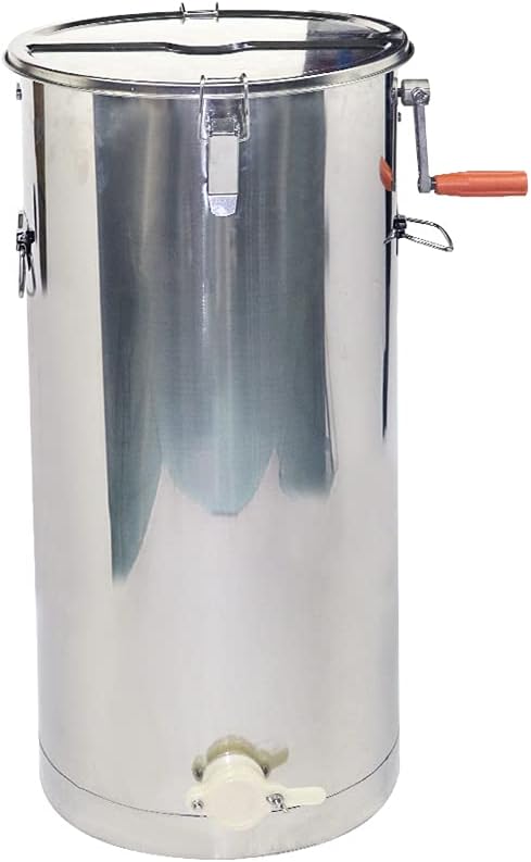 HNZXIB Stainless Steel Hand-operated Honey Shaking Machine 2 Frames Honey Separator Pressure Honey Dump Honey Sugar Machine