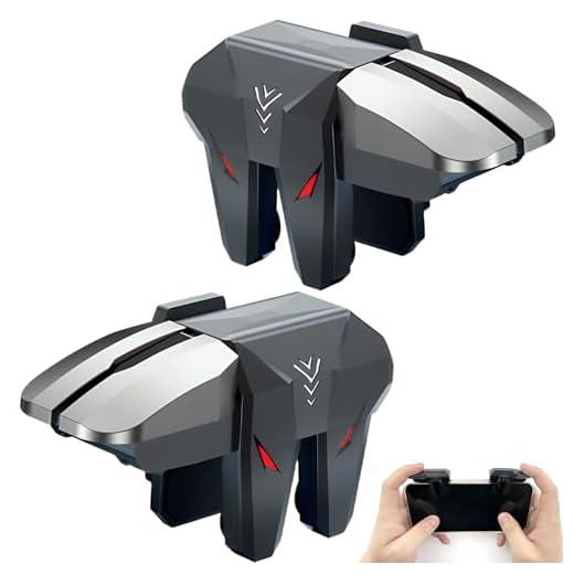 Toaluea Mobile Controller Handy 4 Triggers Joystick Gaming Gadgets L1R1 L2R2 Auslöser für PUBG COD Mobile Gaming Trigger Shoot Sensitive für iPhone Android iOS Smartphone No Operating System