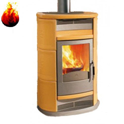 Stufa a legna Edilkamin chic air-heating 9.6 KW ambra : Amazon.it: Fai da te
