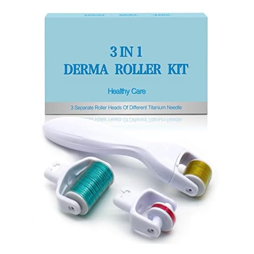 Derma Roller Microneedling Roller 3 in 1 Kit Titanium Micro Needle Face Body Roller with 2 Replaceable Heads Exfoliation Microdermabrasion Roller for Hair & Beard - Micro Derma Skin Care Tool