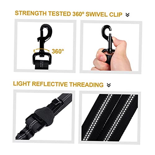 Onetigris Hunde Sicherheitsgurt & Doppel-Hundeleine 3 in 1, Heavy Duty Hundeleine für Auto, Langlebiger Nylon Reflektierender Tether mit Clip Hakenriegel & Schnalle, Zinklegierung drehen Karabiner