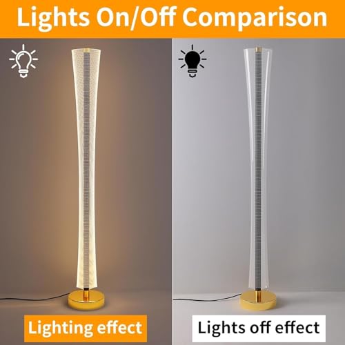 Image of Premium Decorative LED Floor Lamp & Glass Art Collection - Modern FlloNight Light - Unique Aesthetic Home Gift (Nuvora)