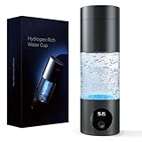 Hydrogen Water Bottle,Up to 6000 PPB Hydrogen Water Bottle Generator,Advanced SPE/PEM Technology,8oz Rechargeable Portable Generator with LED Display