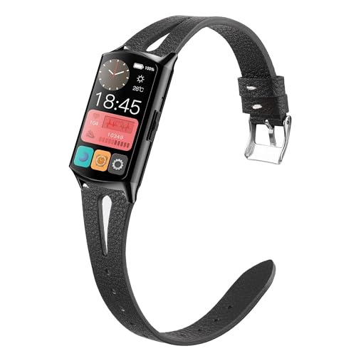 Correa de cuero para smartwatch EGQINR 18mm miniatura 1