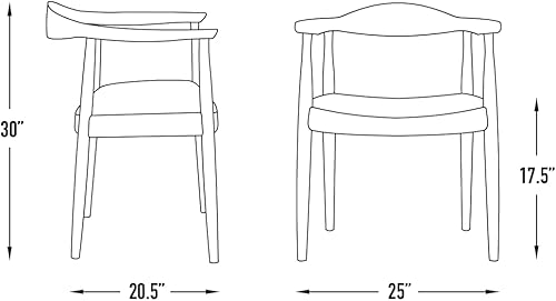 Miniatura 3 de Laura Davidson Furniture Hans Wegner Replica Kennedy - Silla de brazo moderna de mediados de siglo con reposabrazos, madera de ceniza, nogal y cuero